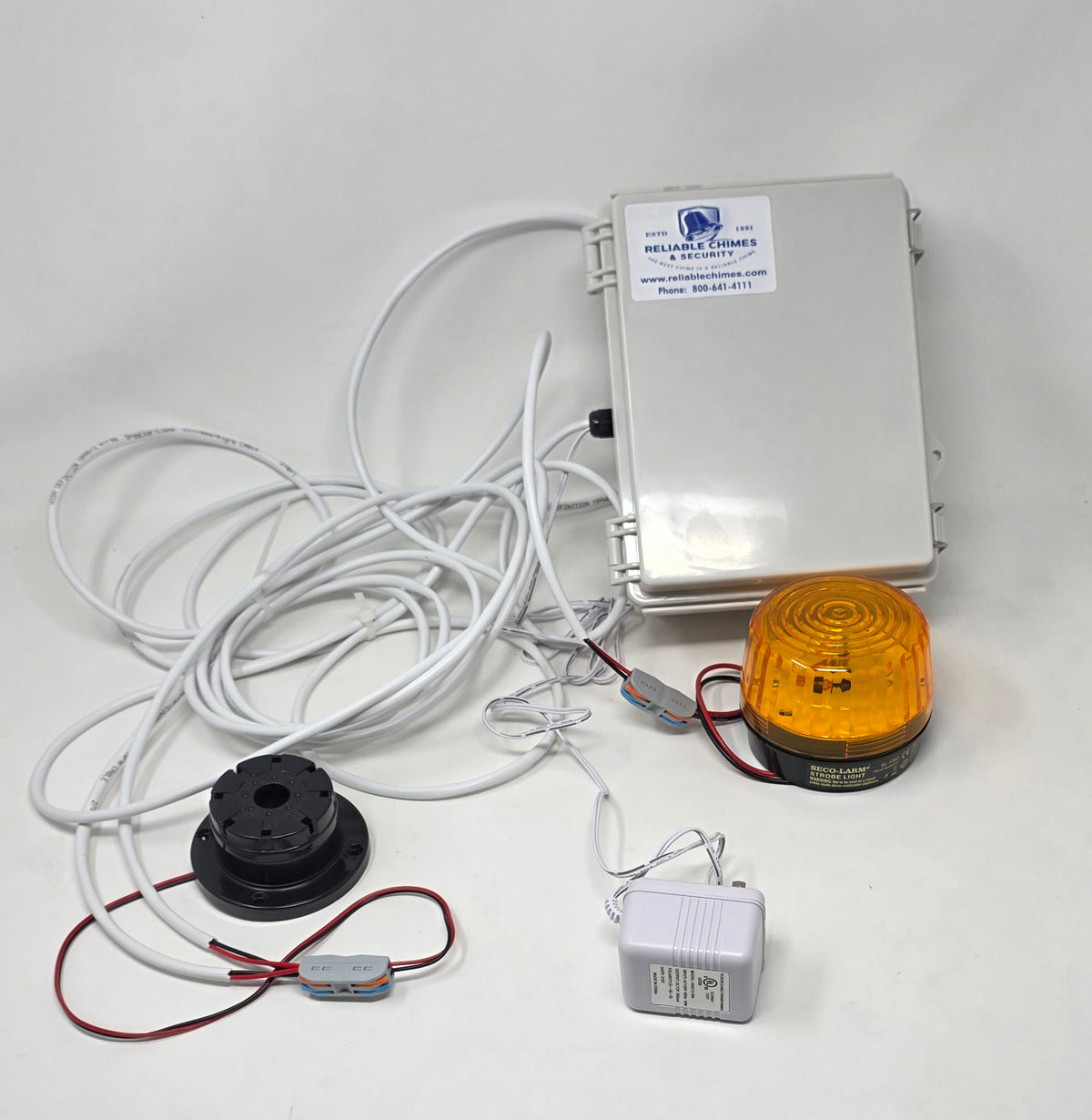 Break bell system with buzzer and strobe