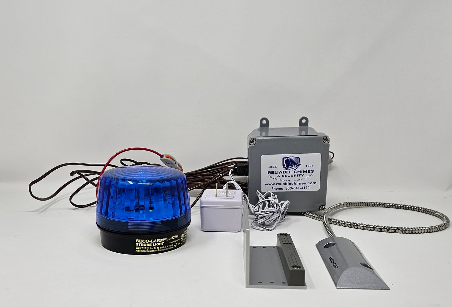 Commercial overhead door alarm with back up alarm
