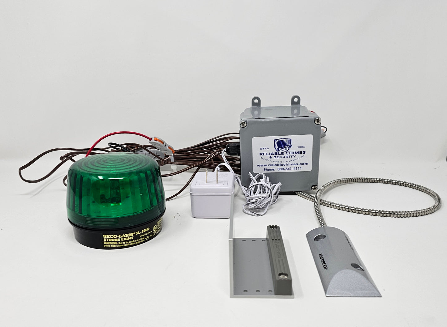 Commercial overhead door alarm with back up alarm