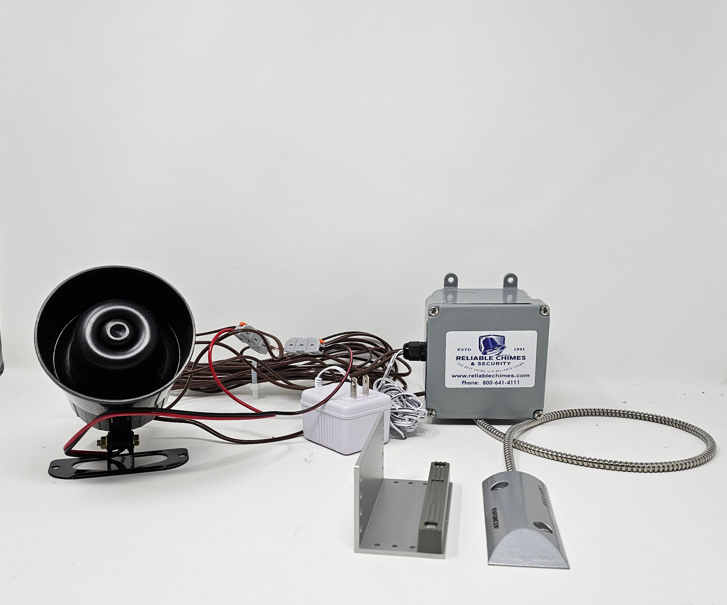 Commercial overhead door alarm with back up alarm