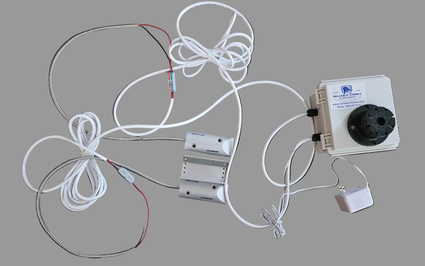 Custom overhead door alarm kit timed output while door is open only