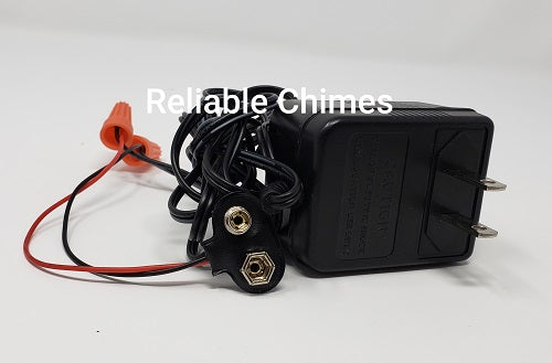 9 volt battery snap adapter to 115 volt ac - Reliable Chimes